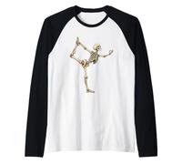 Squelette Yoga Debout Bow Pose Yogi Humour Manche Raglan