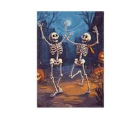 Squelettes dansants pour Halloween, maison, jardin, drapeaux double face, petites bannières de décoration saisonnière pour extérieur, terrasse, pelouse, ferme, terres agricoles, 71,1 x 101,6 cm