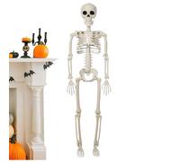 Squelettes d'extérieur pour Halloween, 40 cm, squelette d'Halloween articulé, décoration intégrale avec articulations mobiles, pour table de cimetière, bureau, étagère, table de cour, intérieur et