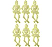 Squelettes phosphorescents Halloween, set de 6, blanc 15cm