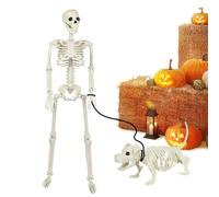 Squelettes pour Halloween Accessoire Réaliste Corps Complet à Os Mobiles | Ensemble de squelette d'Halloween Pour Maison Extérieur Porche Fête Maison Hantée