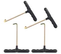SquEqu Lot de 4 outils de traction de ressort de trampoline avec crochet en T avec poignée ergonomique pour trampoline d'extérieur - Kit d'outils de traction pour mini trampoline pour enfants