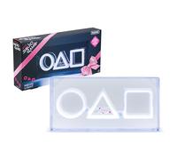 Squid Game Lampe néon LED avec logo - Produit sous licence officielle, en acrylique autonome ou à fixation murale, décoration de salle de jeu pour fans de Netflix, veilleuse cadeau pour chambre à