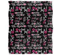 Squid Game Couverture Douce au Toucher Soyeux avec Logo 152 x 127 cm