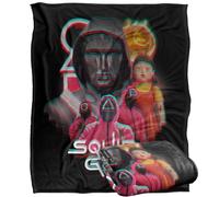 Squid Game Plaid Front Man and Guards Silky Touch Ultra Doux 152 x 127 cm