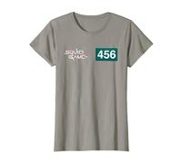 Squid Game Player 456 Numéro et Logo T-Shirt, Femme, Ardoise, XS