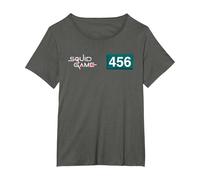 Squid Game Player 456 Numéro et Logo T-Shirt, Femme Grandes Tailles, Asphalte, 5X
