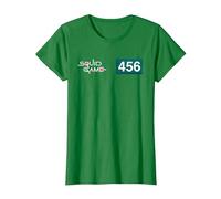 Squid Game Player 456 Numéro et Logo T-Shirt, Femme, Vert Kelly, L