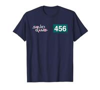 Squid Game Player 456 Numéro et Logo T-Shirt, Homme, Bleu Marine, L