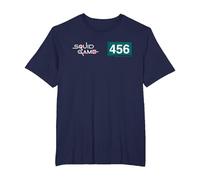 Squid Game Player 456 Numéro et Logo T-Shirt, Homme Grandes Tailles, Bleu Marine, 4X Tall