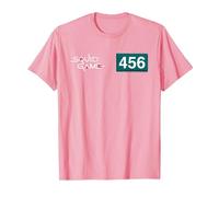 Squid Game Player 456 Numéro et Logo T-Shirt, Homme, Rose, L