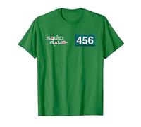 Squid Game Player 456 Numéro et Logo T-Shirt, Homme, Vert Kelly, 3XL