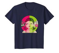Squid Game Red Light Green Light Doll Coréen Texte Logo T-Shirt, Enfant, Bleu Marine, 12 Ans