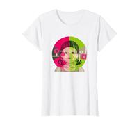 Squid Game Red Light Green Light Doll Coréen Texte Logo T-Shirt, Femme, Blanc, XXL