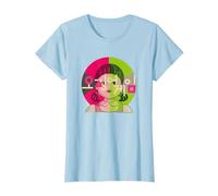Squid Game Red Light Green Light Doll Coréen Texte Logo T-Shirt, Femme, Bleu Céleste, L
