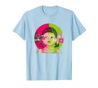 Squid Game Red Light Green Light Doll Coréen Texte Logo T-Shirt, Homme, Bleu Céleste, XL