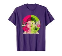 Squid Game Red Light Green Light Doll Coréen Texte Logo T-Shirt, Homme, Violet, L