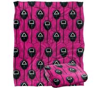 Squid Game Rose Guards Pattern Plaid Ultra Doux au Toucher Soyeux - 152 x 127 cm