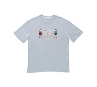 Squid Game - T-Shirt Adulte Squid Game Manches Courtes - 100% Coton (FR/ES, Alpha/Lettres, S, Taille Normale, Taille Normale, Bleu)