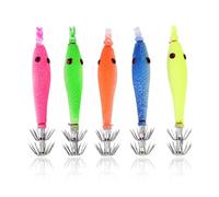 Squid Hooks, 5pcs Luminous Fish Squid Jig Hooks Sleeve Fish Baits Hooks Fishing Accessory for Saltwater Fishing Octopus Cuttlefish