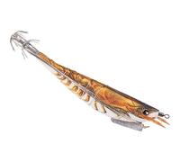 Squid Jig - Leurre de pêche qui se dans l'obscurité en forme de crevettes | Leurre flottant double couche pour pêcas de rivage, surf à la traîne, eau salée et d'eau, lueur