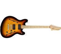 Squier by Fender Affinity Series Guitare Starcaster, touche en érable, 3 couleurs Sunburst, Inclus des Cours Virtuels Gratuits sur Fender Play