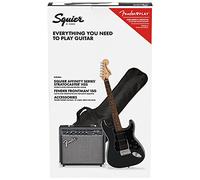 Squier by Fender Affinity Stratocaster HSS Pack, Charcoal Frost Metallic, Comprend un ampli Frontman 15G, sac de transport, médiators, courroie, câble et des Cours Virtuels Gratuits