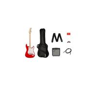 Squier Fender Sonic Stratocaster Guitare électrique, touche en érable rouge Torino, Squier Frontman 10 W, médiators, sangle, câble, livré avec des leçons virtuelles gratuites