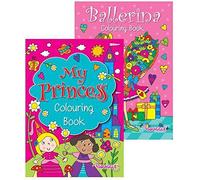 Squiggle Girls My Princess & Ballerina Lot de 2 livres de coloriage A4