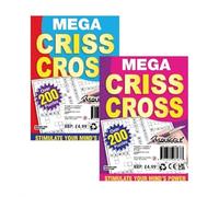 Squiggle Mega Criss Cross Lot de 2 carnets de puzzle à couverture broché Format A5 112 feuilles 54 g/m²