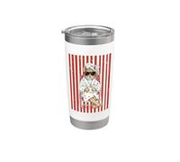 Squireel Café et Robe Rayé Art Gobelet isotherme en acier inoxydable double paroi