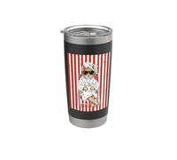 Squireel Café et Robe Rayé Art Gobelet isotherme en acier inoxydable double paroi