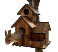 Squirrel Boxes for Outside - Wooden Chipmunk Feeder Bowl Awning | Hangings Chipmunk House | Feeder Bowl with Awning for Home Playground Fence Picnic Courtyard Garden Patio Tree Bird Window