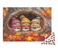 Squirrel Family 1000 Pièces Puzzle À Assembler Papier Recyclable Autumn Art Sénior Puzzles Jeu De Fête Props Excellent Cadeau Idea pour Femmes and Men Both 52x38cm/1000pcs