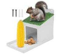 Squirrel Feeder House - Iron, 9 x 5,1 x 6,5 pouces, Rustproof Waterproof Feeder With Lid | Easy Filling Outdoor Squirrel Feeders, Garden Yard Farm Pathway Lawn Grassland Porch