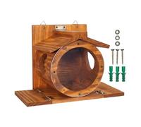 Squirrel Feeder House Wooden | Squirrel Feeding Box with Ventilation Holes | Weatherproof Box for Nut Corn Cob Hay Food Animal Chipmunk Garden Fence Tree Backyard