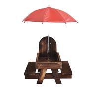 Squirrel Feeder, Outside Squirrel Feeder, Birds Crib, Wooden Corn Holder, Funny Umbrella Design, Backyard Patio Balcony Terrace, 7.09x7.09x8.27 inches, Brown Red, 1 Piece