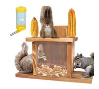 Squirrel Feeder - Wood, 45 x 9,45 x 5,12 po Corn Feeder Design Weatherproof Design | Outdoor Winter Wildlife Feeding House, Squirrel Feeders For Garden, Yard, Balcony, Trees, Nuts, Chipmunks