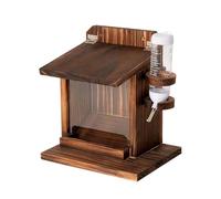 Squirrel Feeders for Outside, Wooden Wall Mount Feeder House for Bird, Chipmunk Feeding Box Stations with Water Bottle, Food Nuts Corn COB Garden Tree Balcony Backyard Outdoor