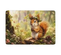 Squirrel Flower Tapis à Poils Courts 150 x 100 cm, Doux et Antidérapant | Tapis intérieur doux : met clairement en valeur le motif choisi; avec poils courts; pour salon