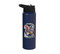 Squirrel Football Touchdown Five Stars Play Stainless Steel Insulated Water Bottle