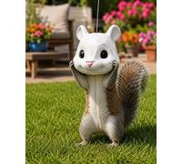 Squirrel Head Feeder for Outside, Funny Big Head Squirrel Feeder