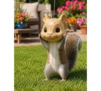 Squirrel Head Feeder for Outside, Funny Big Head Squirrel Feeder