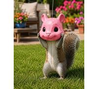 Squirrel Head Feeder for Outside, Funny Big Head Squirrel Feeder