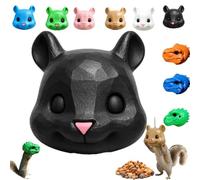 Squirrel Head Feeder, Funny Animal Face Hanging Feeder, Multiple Colors and Styles Available, 3D Printing Process, Animal Face Mask Shell for Patio Backyard Watching and Novel，1pc-e