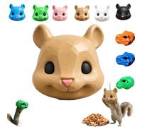 Squirrel Head Feeder, Funny Animal Face Hanging Feeder, Multiple Colors and Styles Available, 3D Printing Process, Animal Face Mask Shell for Patio Backyard Watching and Novel，1pc-a