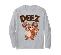 Squirrel Holding Nuts Deez Nuts Humour Meme Manche Longue