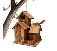 Squirrel House, Three-Room Design Wooden Food Outdoor Stations, Squirrel Houses Picnic Table For Garden Tree Deck Patio Balcony Backyard