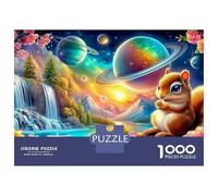 Squirrel in Bloom Puzzle 1000 Pièces Adultes Et Enfants Dès 14 Ans Cascade Cosmique de Squirrel Puzzle Classique Jouets Défi Éducatifs Détente & Relaxation 70x50cm/1000pcs