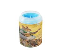 Squirrel Jouant de la Guitare Automne Portable Pet Foot Washer with Soft Silicone Brush Feet Bathing Brush for Small & Medium Dogs